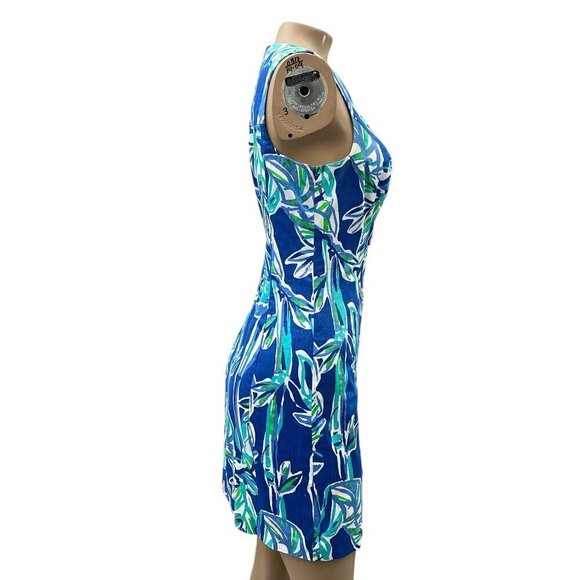 Lilly Pulitzer 'Penelope' Print Cotton Sheath Dress Blue Green Sleeveless Size 2 - Picture 11 of 14